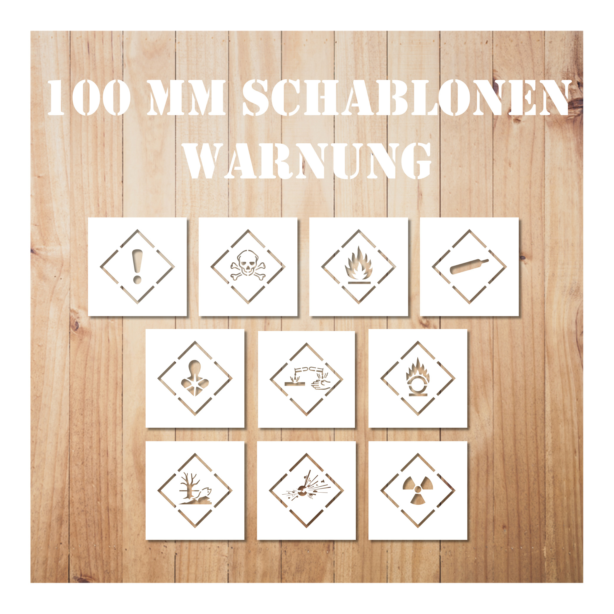 Schablonen-Set Warnung 100mm