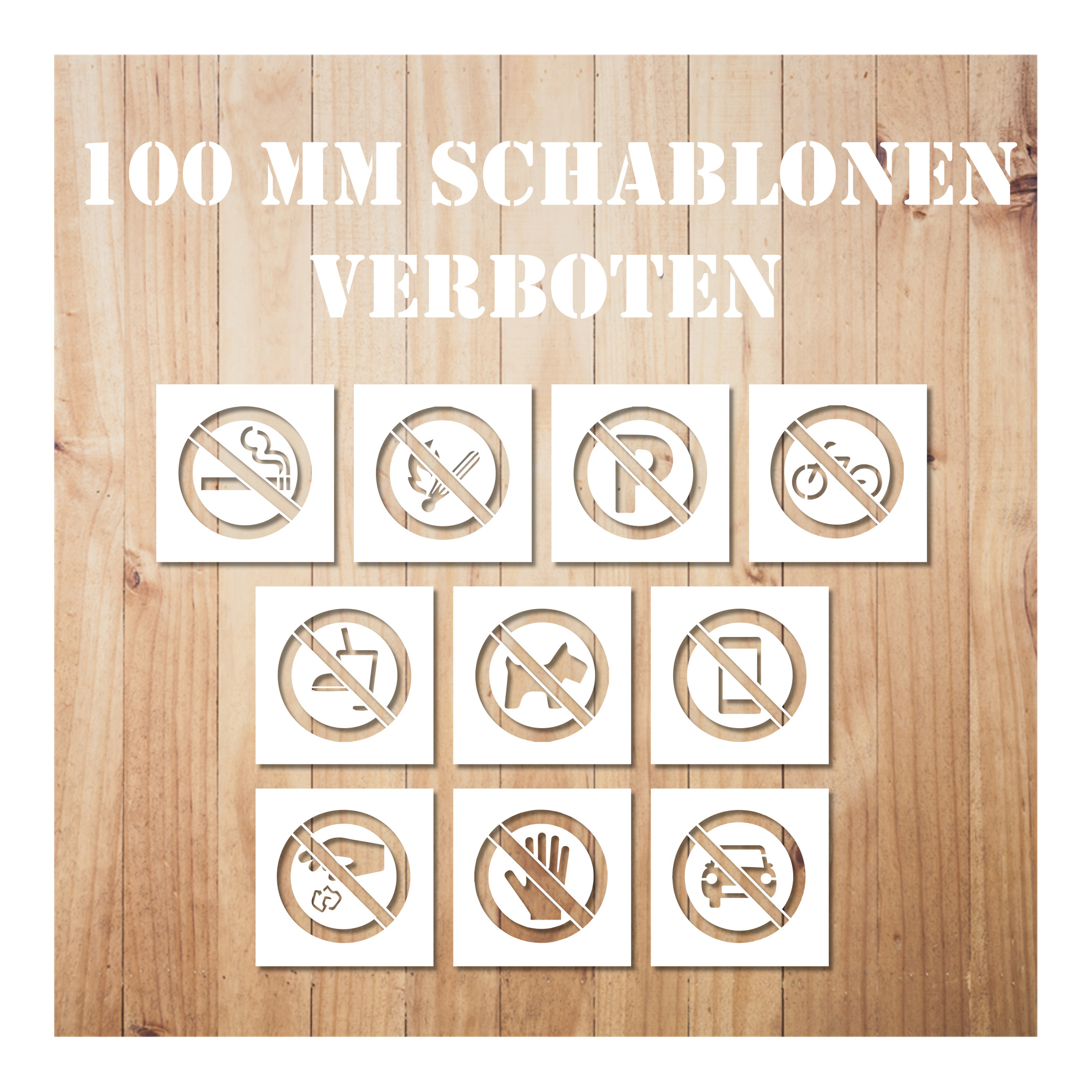 Schablonen-Set Verboten 100mm