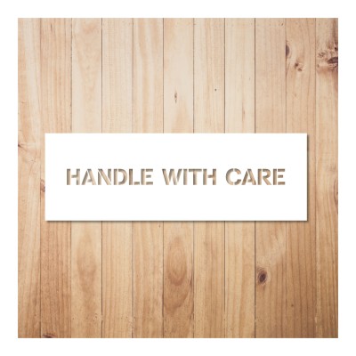 Schablone 300x100mm "Handle with care", Cargo